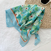 田园风碎花文艺小头巾春夏季 新款 法式 海边百搭拍照丝巾多功能绑发