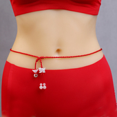 真安顺真安顺本命年属龙红绳腰链女天然翡翠玉石男士 红腰带新年礼