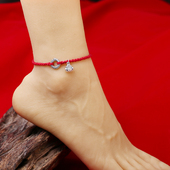 原创设计999足银平安扣七夕情侣款 手链编织龙本命年男女手绳笑佛