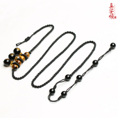 2023兔本命年腰链男女三合六合男腰带黑玛瑙虎眼石钱兔无量属兔年