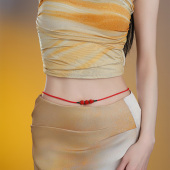 蛇年朱砂三六合本命年红绳腰链男红腰带腰佩红色女生属蛇护身腰绳