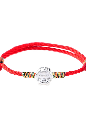 兔年本命年足银生肖兔红绳通用银