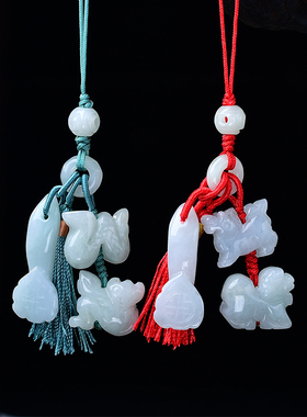 真安顺男女生肖挂件翡翠本命年