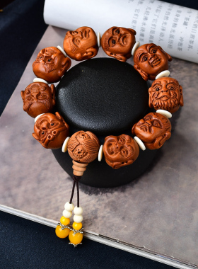 真安顺男女佛珠手串桃木复古