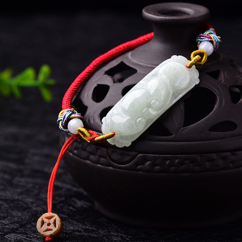 本命年红绳招财貔貅翡翠玉石手链