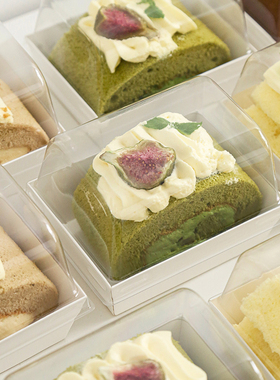 日式蛋糕卷包装盒面包卷毛巾卷泡芙打包盒烘焙甜品切块蛋糕包装盒