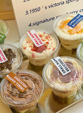 网红一次性迷你奶油蛋糕杯mini提拉米苏包装盒10套透明布丁打包杯