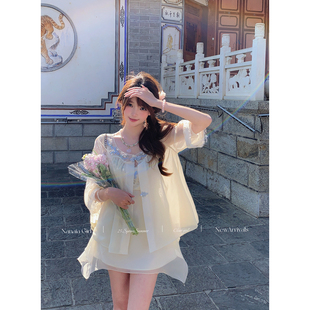 新中式 铃兰少女 定制盘扣外套重工绣花水晶珠连衣裙 5折特惠