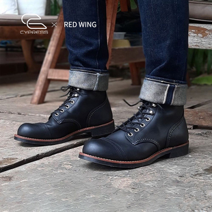 Red Wing红翼男鞋8084工装靴6寸铁道工D头现代油鞣皮牛皮黑马丁靴