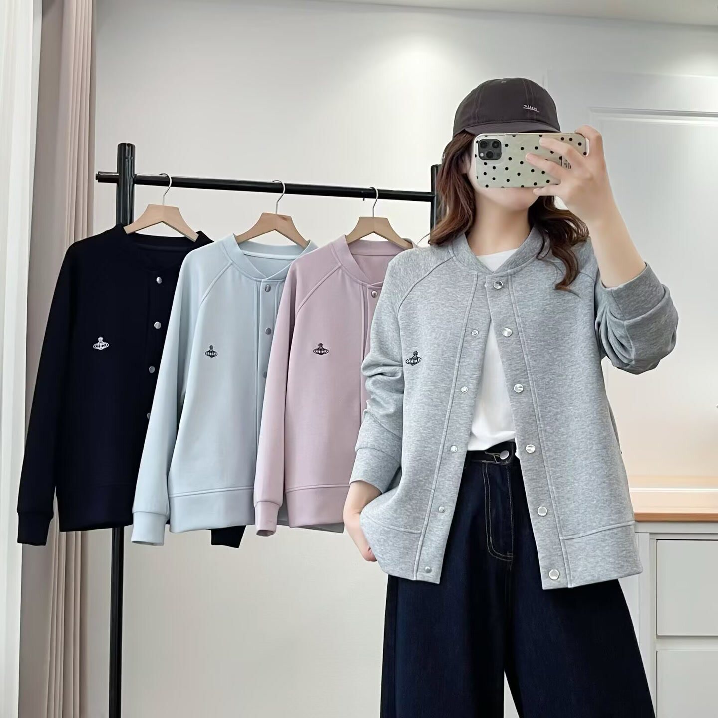 大码胖mm韩版时尚刺绣显瘦棒球服外套女春季新款休闲百搭上衣747