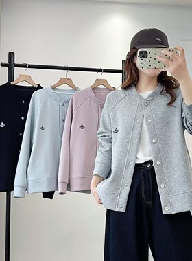 大码胖mm韩版时尚刺绣显瘦棒球服外套女春季新款休闲百搭上衣747