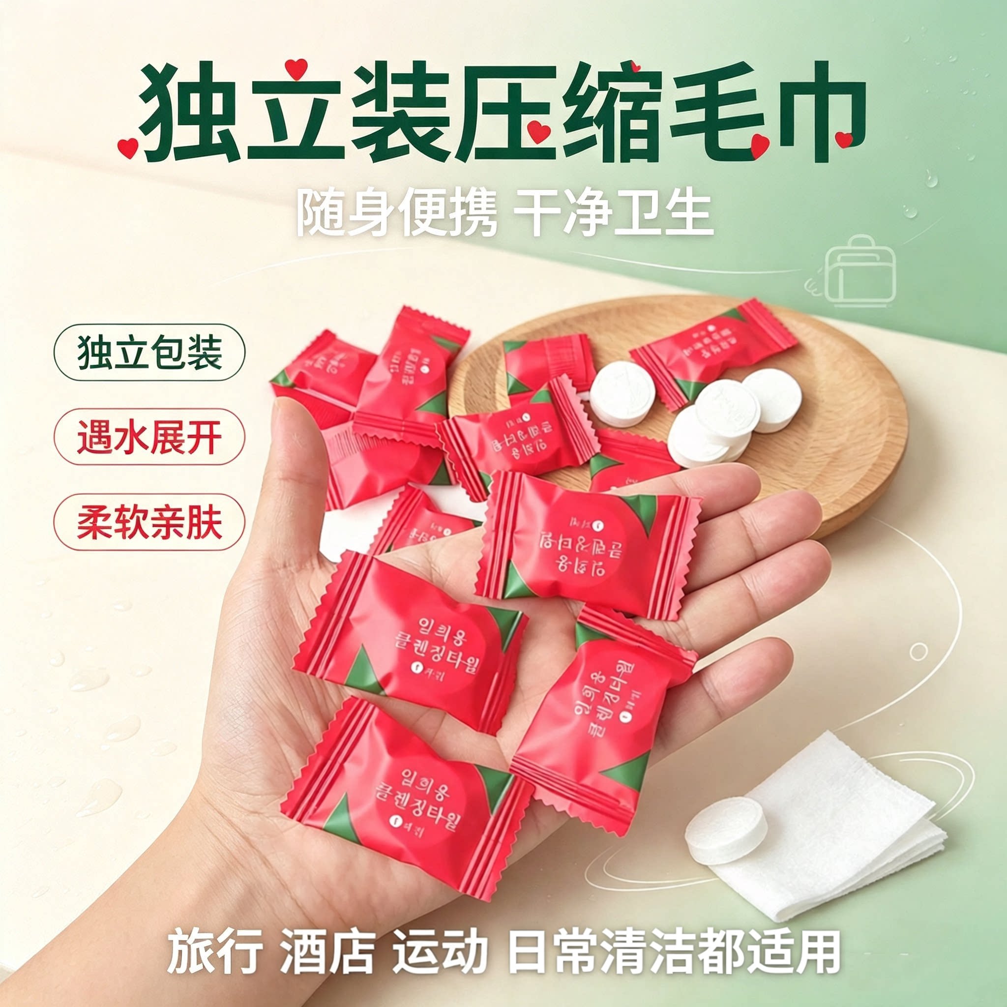 加厚加大压缩毛巾一次性纯棉洁面巾旅行糖果洗脸巾洗面巾神器家用