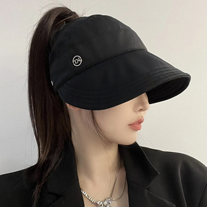 空顶帽子女2026新款可扎马尾鸭舌帽防晒遮阳夏季防紫外线渔夫帽潮