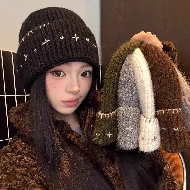 韩版小众手工钩织保暖针织毛线帽子女冬季新款加厚防寒护耳包头帽,服饰配件/皮带/帽子/围巾,帽子,淘宝优惠券,粉丝福利购,淘宝优惠卷