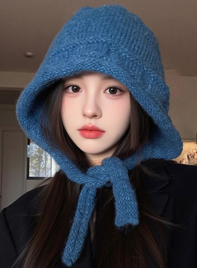 2025新款巴拉克拉法帽女秋冬季加厚保暖防寒针织帽显脸小护耳帽子