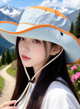 女夏季户外速干防晒大檐渔夫帽