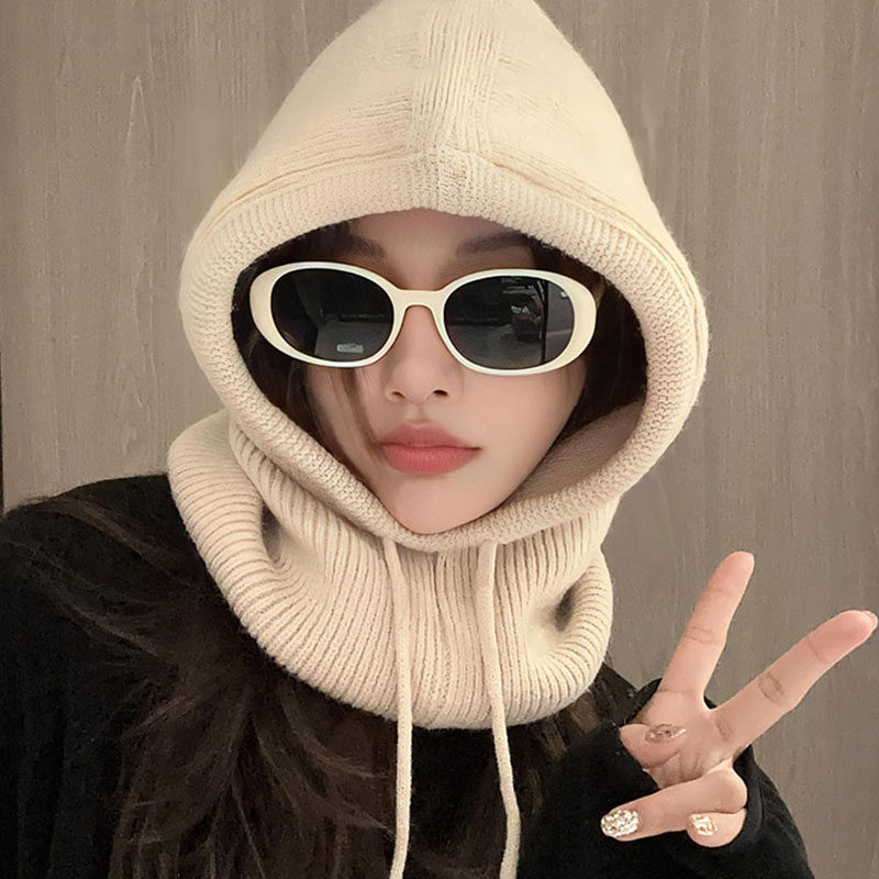 韩国巴拉克拉法帽子女秋冬季保暖护耳帽子围脖一体时尚百搭显脸小