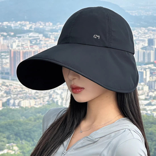 大帽檐防晒帽子女2026夏季 户外骑车遮阳鸭舌帽速干透气渔夫帽 新款