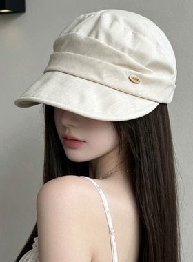 夏季女款亚麻显脸小防晒马术帽