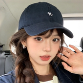 日系百搭宽檐显脸小深顶棒球帽子女春夏季 简约刺绣素颜遮脸鸭舌帽