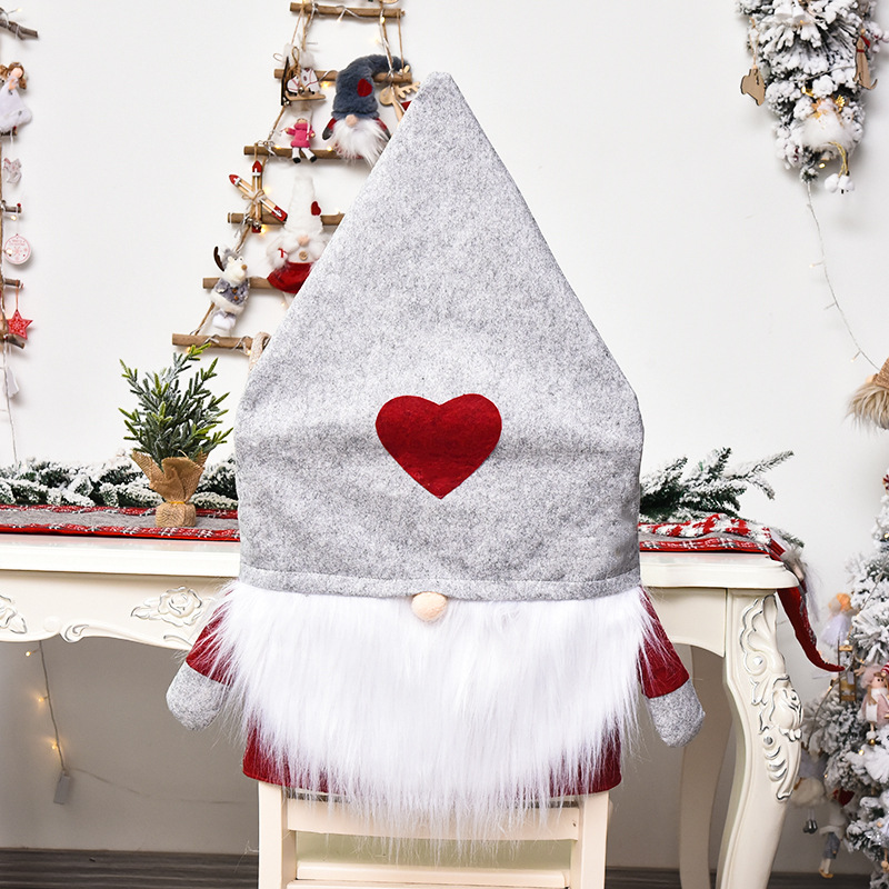 新款圣诞节装饰品北欧森林人椅子套家居餐厅等场所布置节日用品