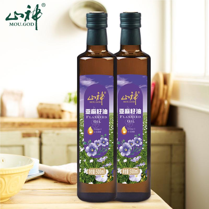 山神亚麻籽油500ml 一级压榨植物油凉拌食用油,粮油调味/速食/干货/烘焙,特色油种,淘宝优惠券,粉丝福利购,淘宝优惠卷