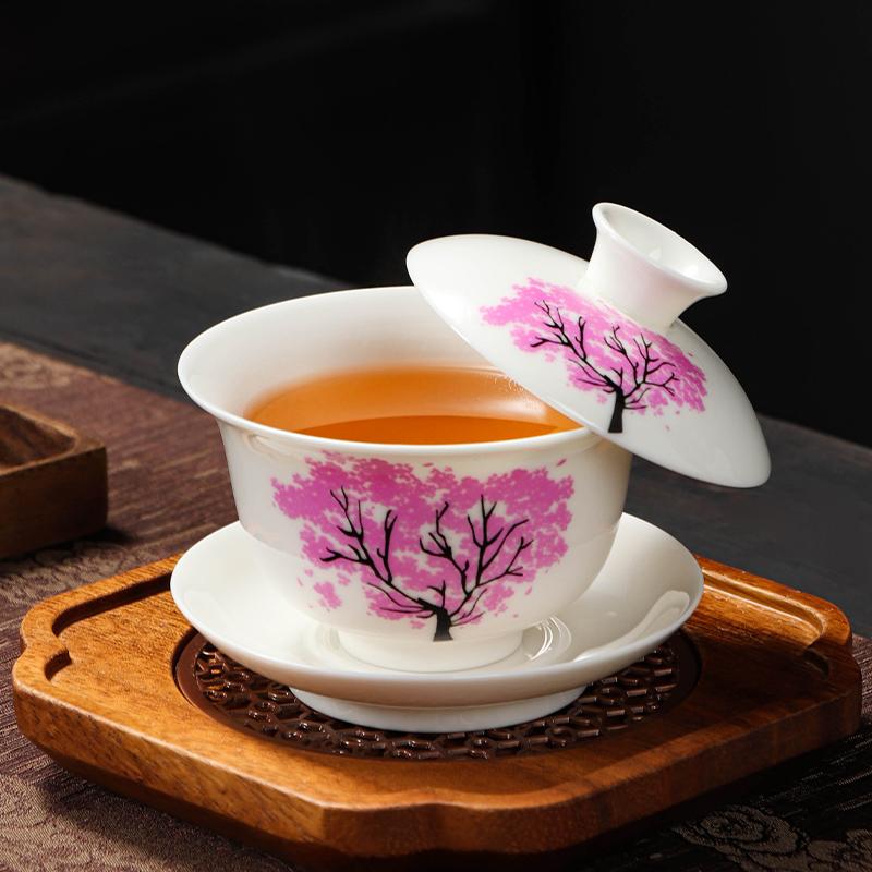 可悬停三才盖碗敬茶碗定制伴手礼