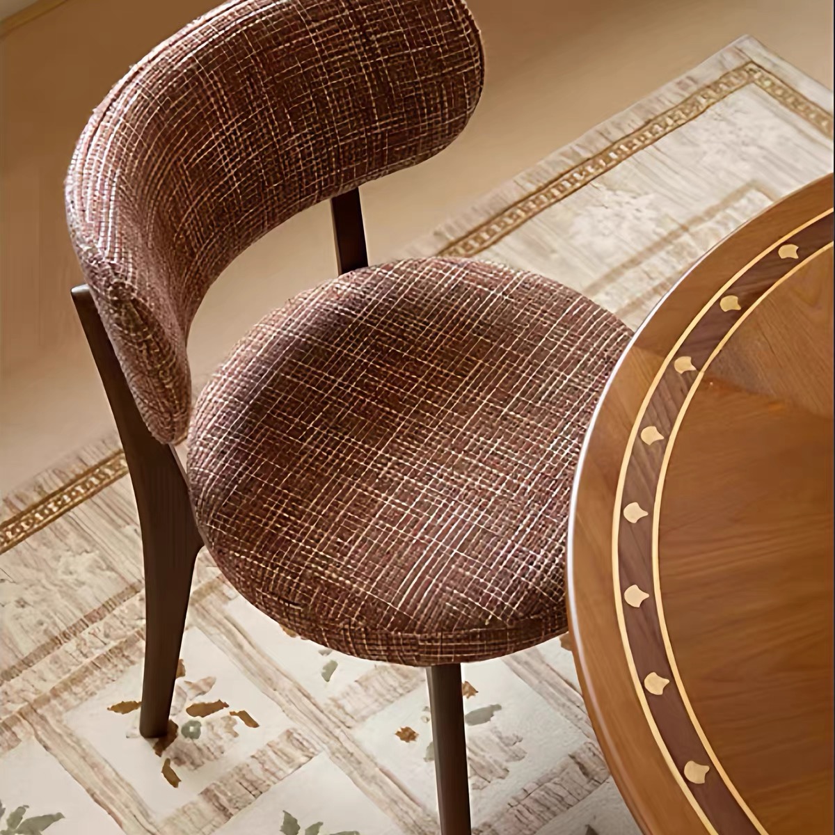 柿子Lily餐椅法式中古经典软包靠背实木家用餐厅轻奢高级感