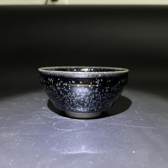 建窑黑底银班 张涛 全手工铁胎 陶瓷主人杯 礼盒装