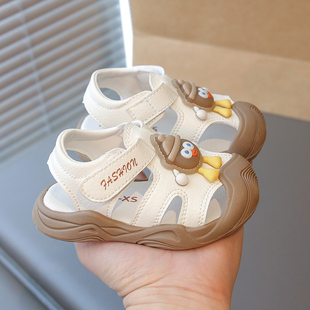 亮灯宝宝凉鞋男宝夏季1-3岁2女包头软底鞋子婴儿学步鞋男童沙滩鞋