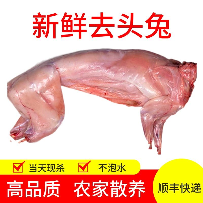 新鲜兔肉生鲜整只冷冻现杀生肉食用兔子肉农家散养去头2斤装顺丰