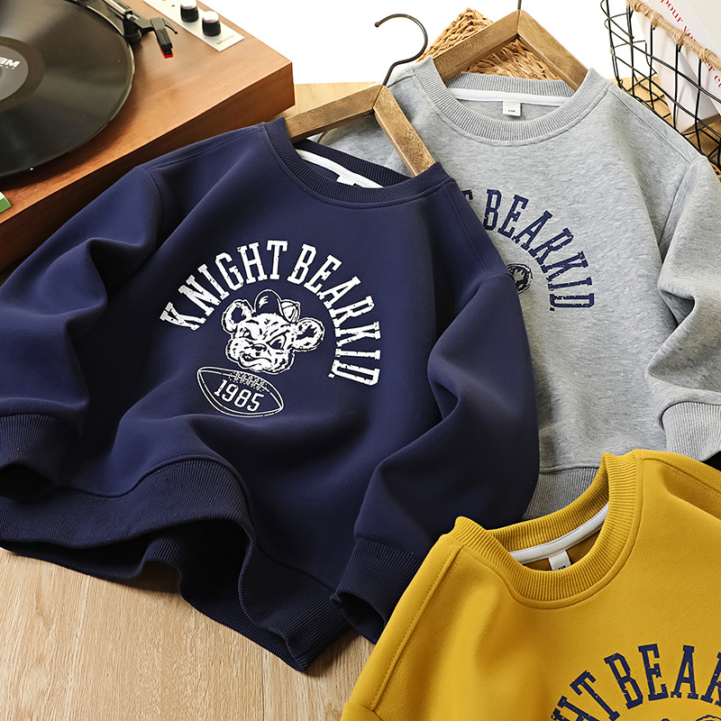 侠客熊男童冬季加绒加厚卫衣