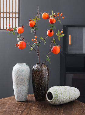 感复古陶罐花瓶侘寂风家居干花插花装饰摆件水培鲜花陶瓷花器