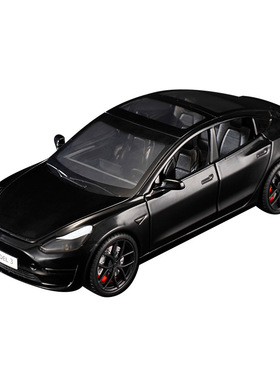 新款 1:24特斯model3合金声光仿真车模型男孩玩具车摆件