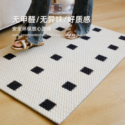 玄关入户羊毛地垫轻奢高级客厅卧室地毯大门口脚垫耐脏入户进门垫