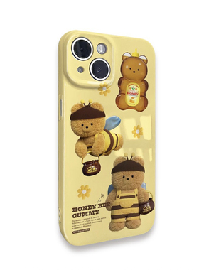 黄色蜜蜂小熊菲林壳mate60适用苹果15promax手机壳14plus/13/12磨砂硬壳11