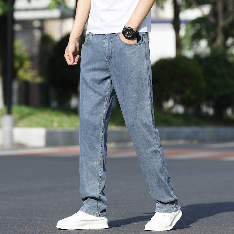 莱赛尔天丝牛仔裤男宽松