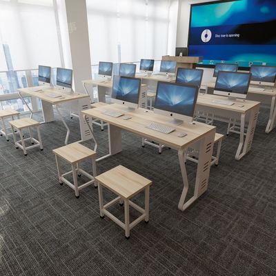 辅导桌机房微机室课桌电脑桌培训室桌椅办公桌椅台式桌单人双人