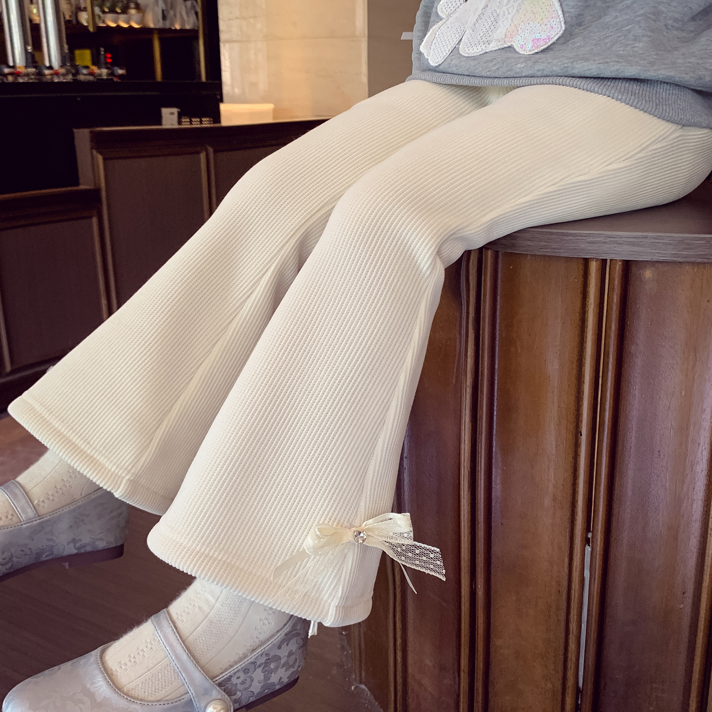 【垂感软软裤】一体绒喇叭裤