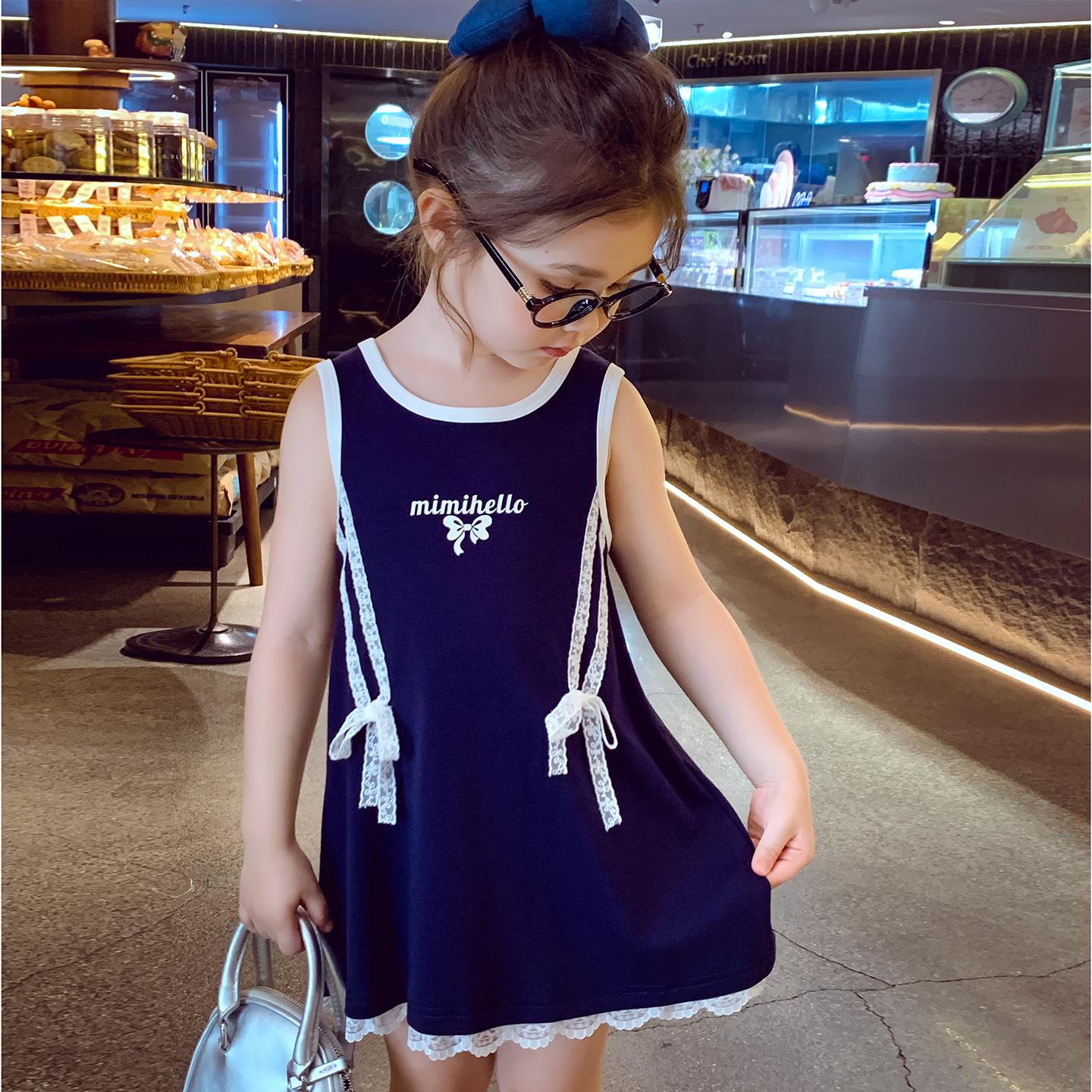 女童连衣裙夏装2025新款洋气儿童宽松休闲裙子小女孩运动风背心裙