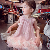 设计感小女孩公主裙儿童度假风无袖 女童背心裙夏装 2025新款 连衣裙