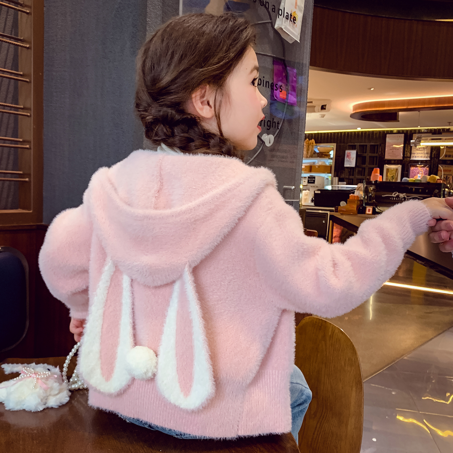 【芝芝奶兔】粉色软糯水貂绒外套
