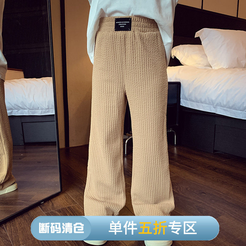 小蜜蜂女童纯色阔腿裤