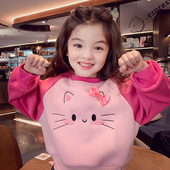 儿童超洋气网红卫衣女孩套头打底衫 女童加绒卡通卫衣冬装 2025新款