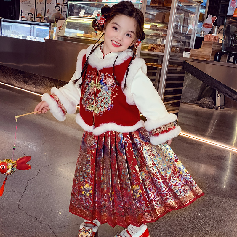 【鸾凤】重工织锦凤凰马面裙套装