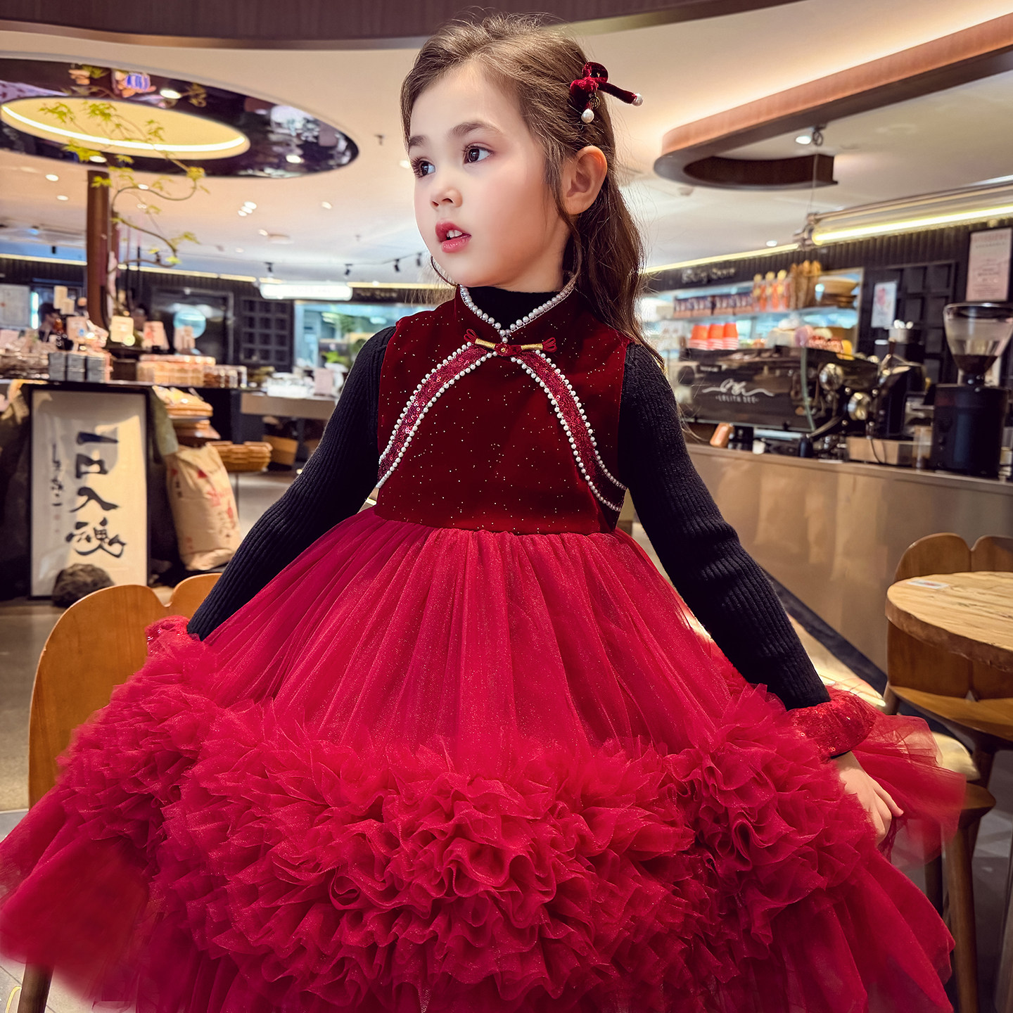 【年味战袍】新中式蓬蓬网纱旗袍公主裙