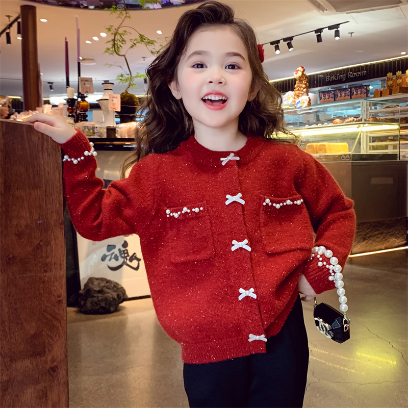 【银丝北极绒】红色新年毛衣