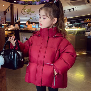 米米哈罗女童新国标90白鸭绒羽绒服冬2025新款外套儿童保暖面包服