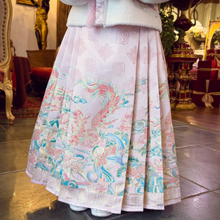 米米哈罗女童中国风马面裙冬装2025新款儿童明制汉服裙女孩半身裙