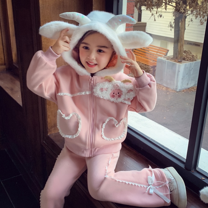 【可爱小羊】可爱风加绒卫衣套装